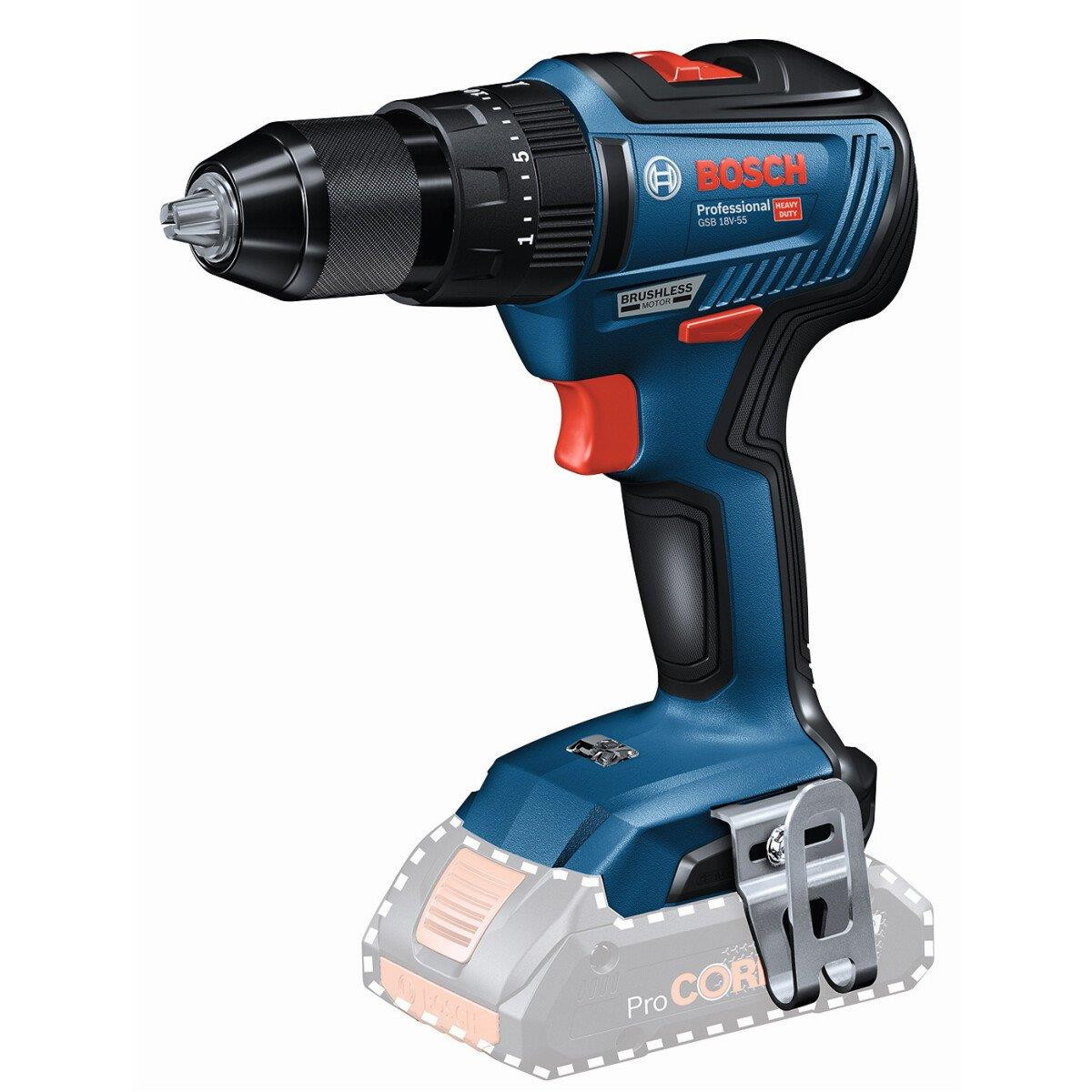Bosch GSB 18V-55 18v Brushless Combi Drill Driver Body Only in Carry Case