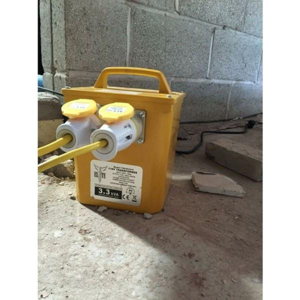 ELITE Site Power Tool Rated Transformer 110v Twin 16amp 3.3 KVA
