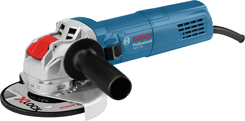 Bosch GWX 750-115 X-LOCK 4 1/2" Angle Grinder 110V with 3 X-LOCK Blades
