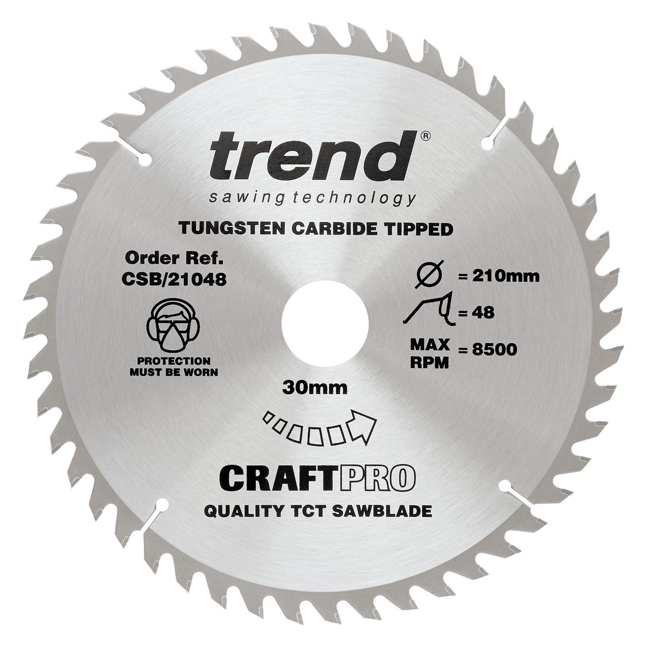 Trend Craft Pro 210mm 30mm bore 48T General Purpose Sawblade CSB/21048