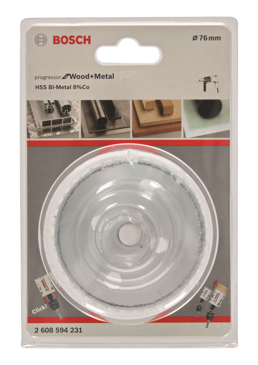 Bosch Progressor for Wood & Metal Holesaw  76 mm - Suitable with Power Change Plus Arbour