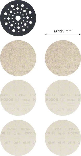 Bosch Expert M480 Sanding Net Set 125 mm 7-pc