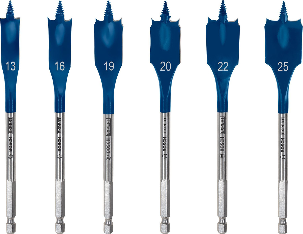 Bosch Expert SelfCut Speed Spade Drill Bit 13/16/19/20/22/25 mm 6-pc 2608900333