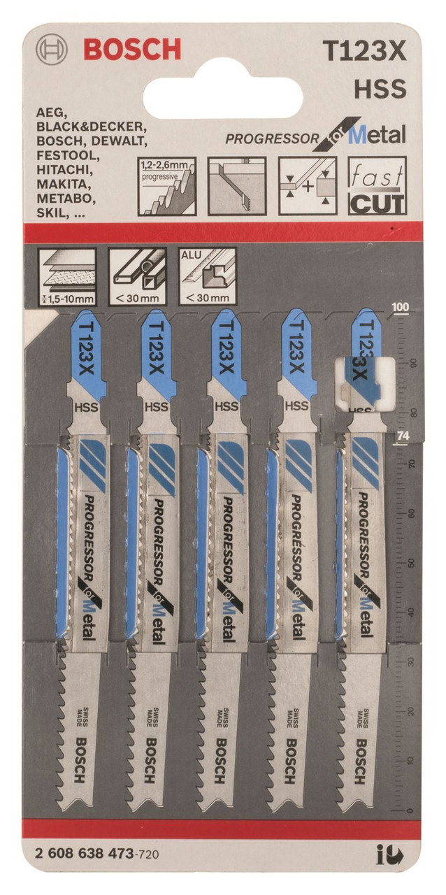 Bosch Jigsaw blade T 123 XF Progressor for Metal