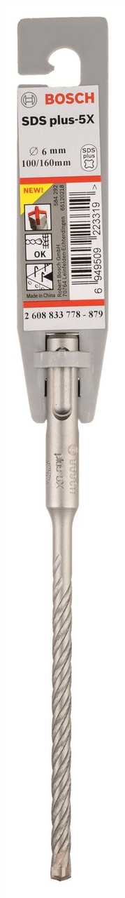 Bosch SDS Plus-5X; Hammer Drill Bit 6 x 100 x 160 mm