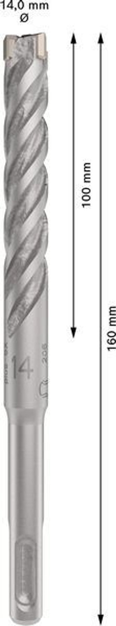Bosch SDS Plus-5X; Hammer Drill Bit 14 x 100 x 160 mm