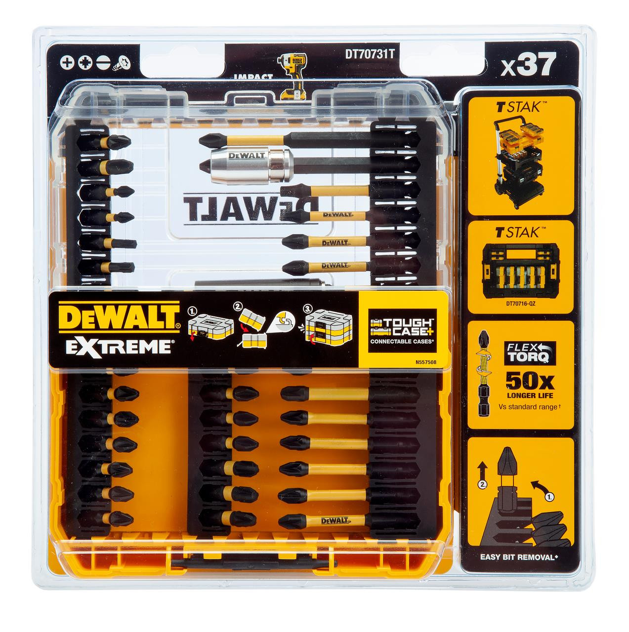 Dewalt DT70731-QZ FLEXTORQ Screwdriver Bit Set 37pc In ToughCase