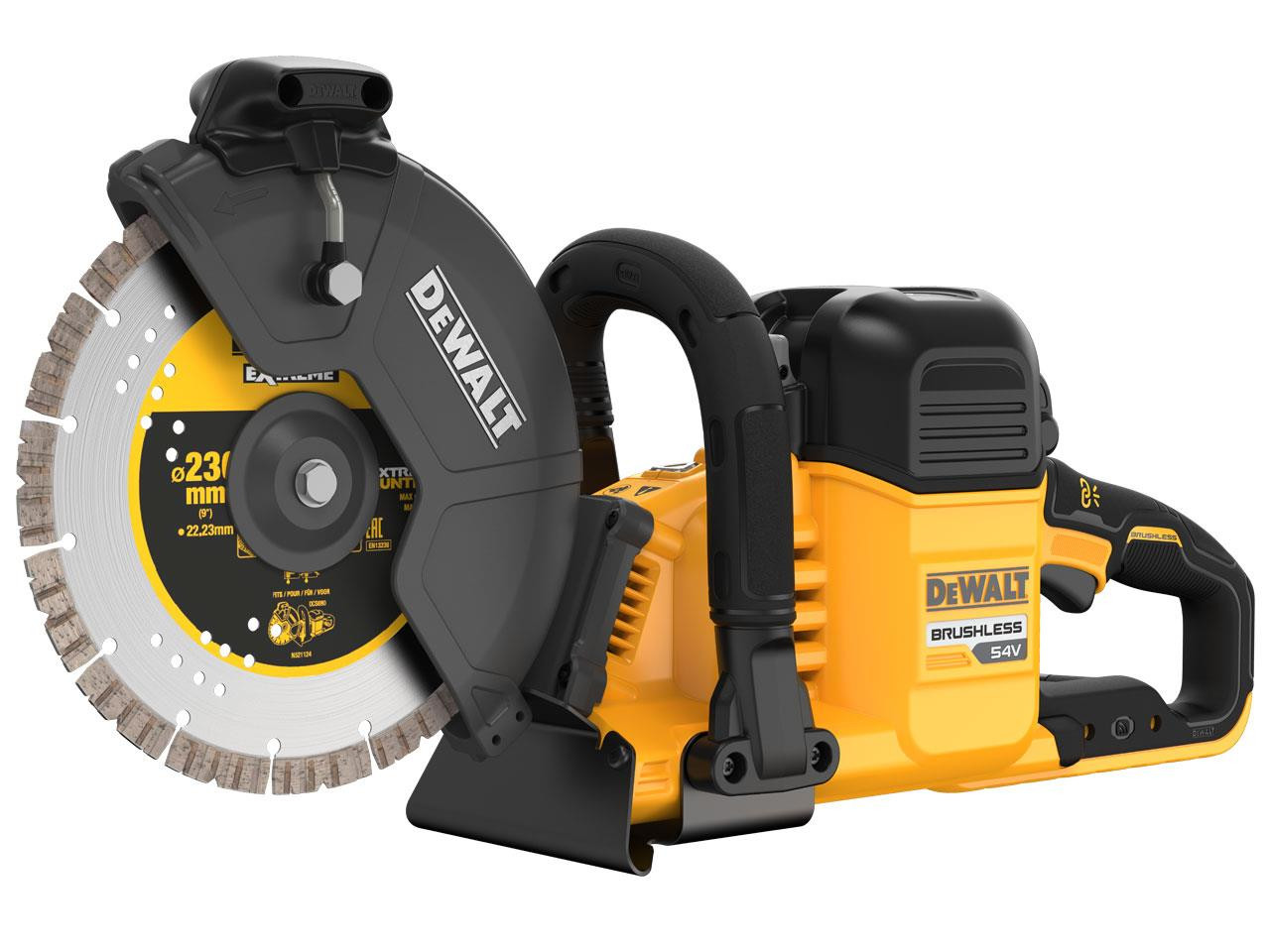 DEWALT DCS691X2-GB 2x9Ah 54v XR Flexvolt 230mm Cut-Off Saw - Includes Diamond Blade