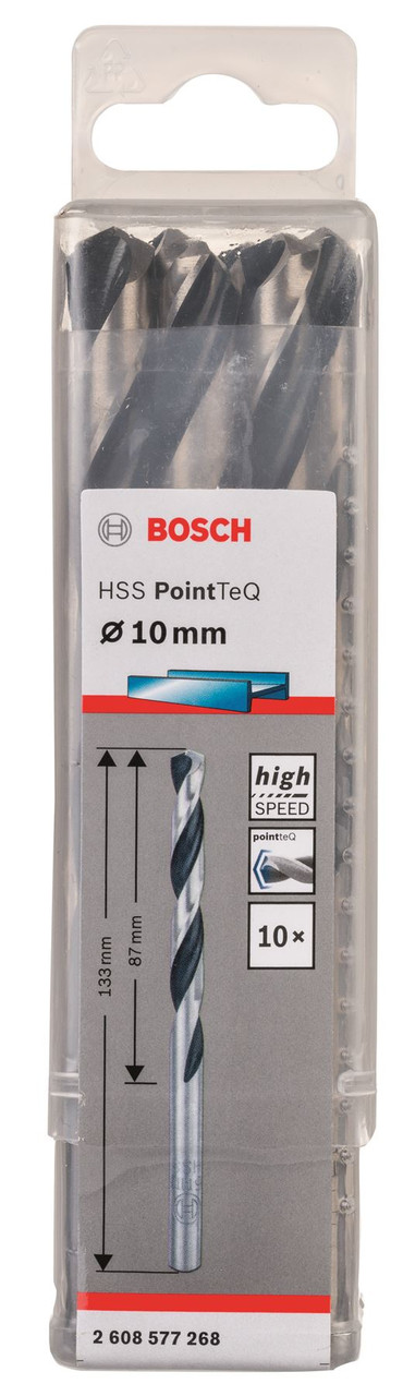Bosch HSS Twist PointTeQ Drill Bit 10pc 10.0mm