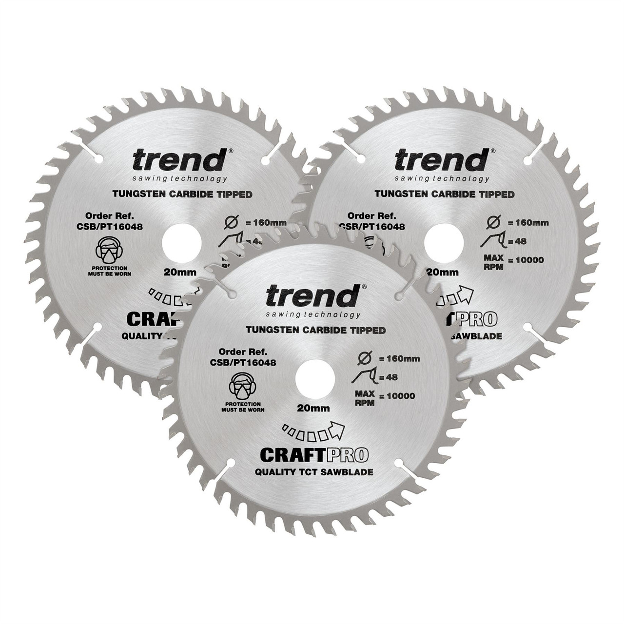 Trend 160mm Panel Trim Craft saw blade triple pack CSB/PT160/3PK