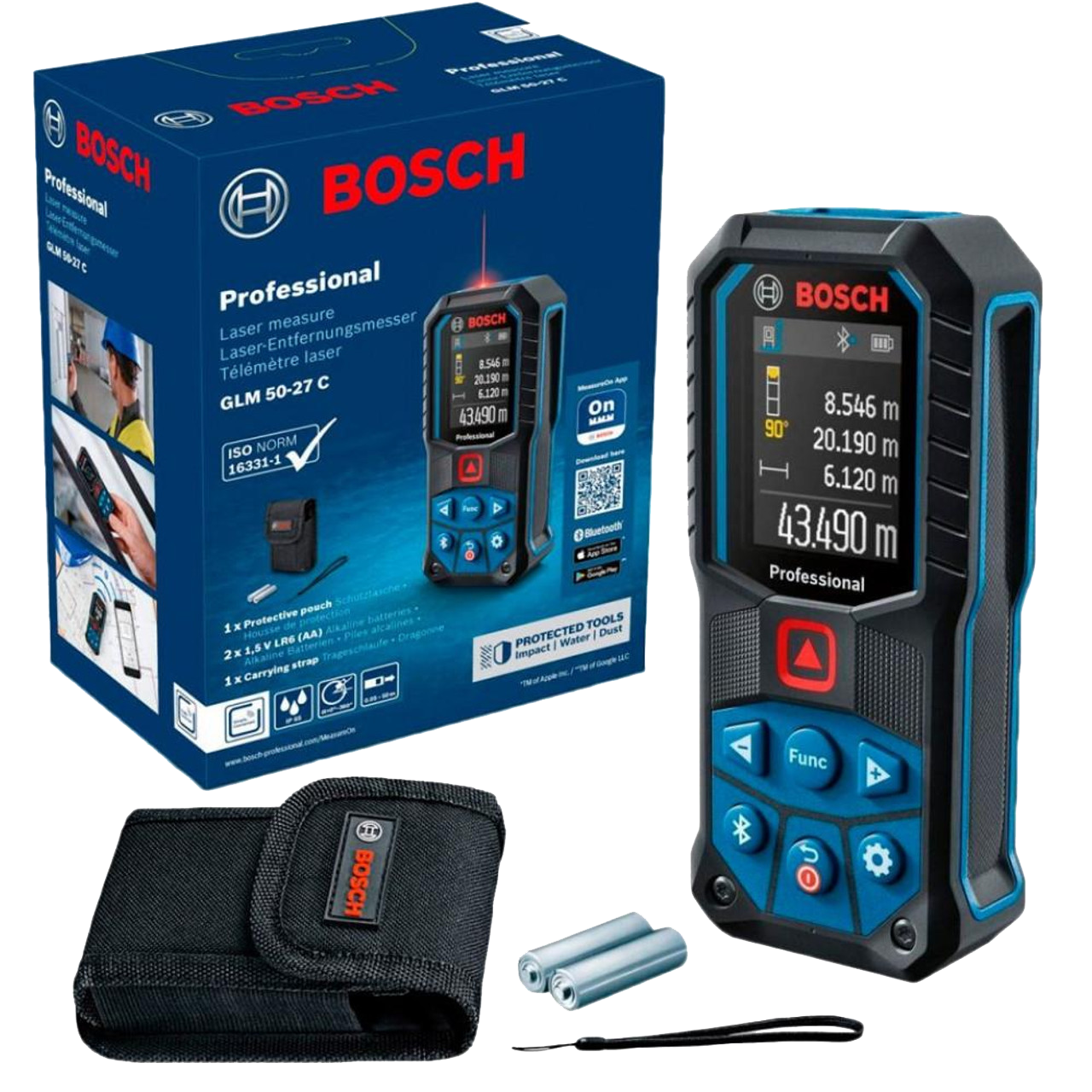 Bosch GLM 50-27 C Professional Laser Distance Measure Rangefinder Bluetooth 50m