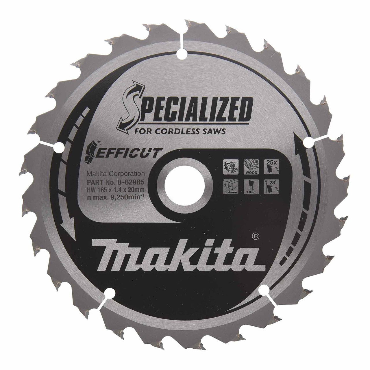 Makita Specialized 165mm x 20mm x 25T Efficut Blade B-62985