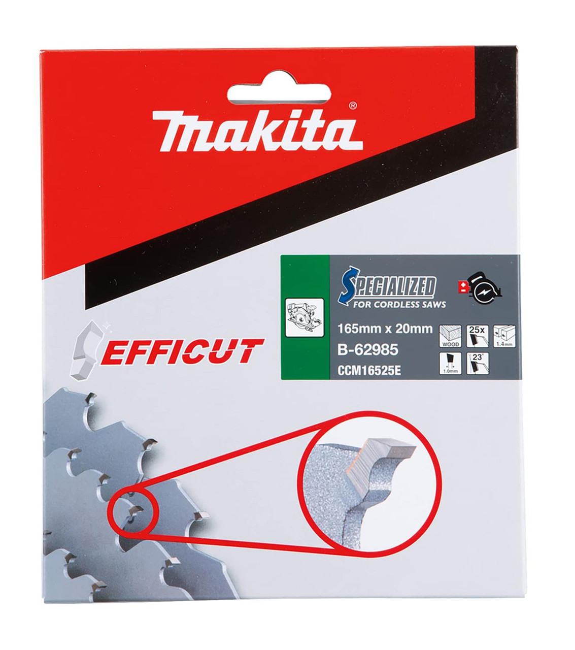 Makita Specialized 165mm x 20mm x 25T Efficut Blade B-62985