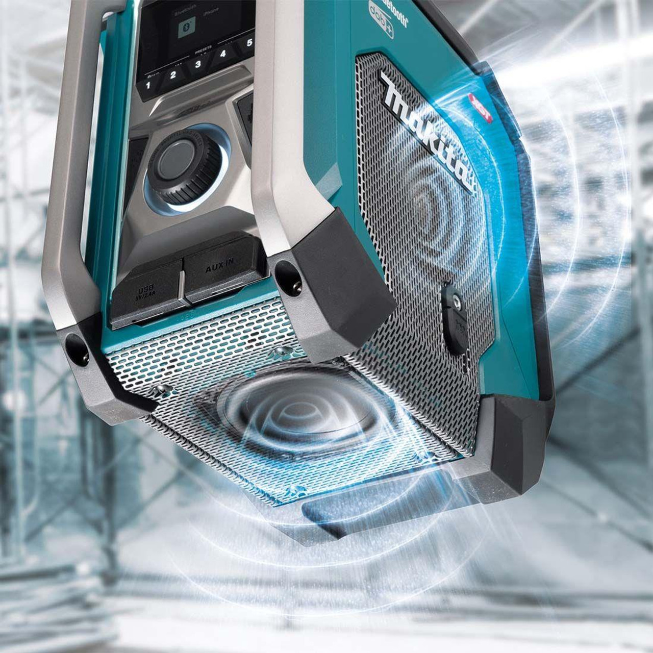 Makita MR007GZ 12v/14.4v/18v/40v Max XGT Bluetooth DAB/DAB+ Digital Job Site Radio - Body Only