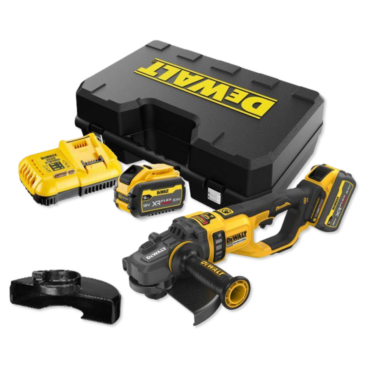 Dewalt Angle Grinder DCG460X2-GB 54v XR Flexvolt Brushless 230mm - 2 x 9Ah in kit box