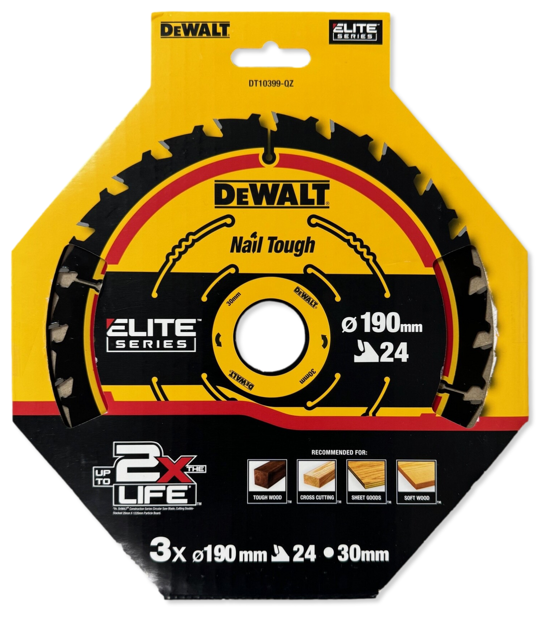 DeWalt DT10399 190mm 24T Elite Framing Circular Saw Blade 3 Pack (DT10304)