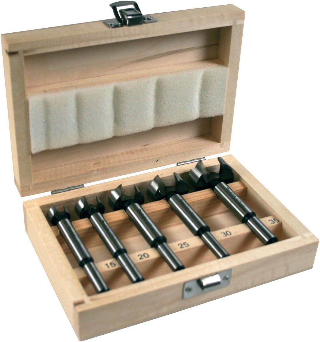 Makita D-47363 5 Piece Forstner Wood Drill Bit Set In Wooden Case 15,20,25,30,35