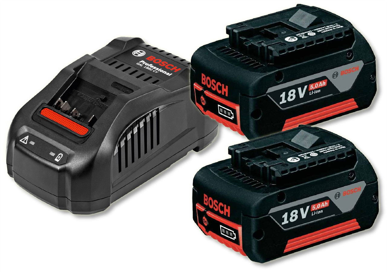 Bosch 2 x GBA 18v 5.0 Ah + 1 x GAL 1880 CV charger 1600A00B8K