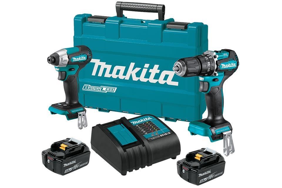 Makita DLX2414ST 18V LXT Sub-Compact Brushless 2-Piece Hammer Drill Driver / Impact Driver Kit