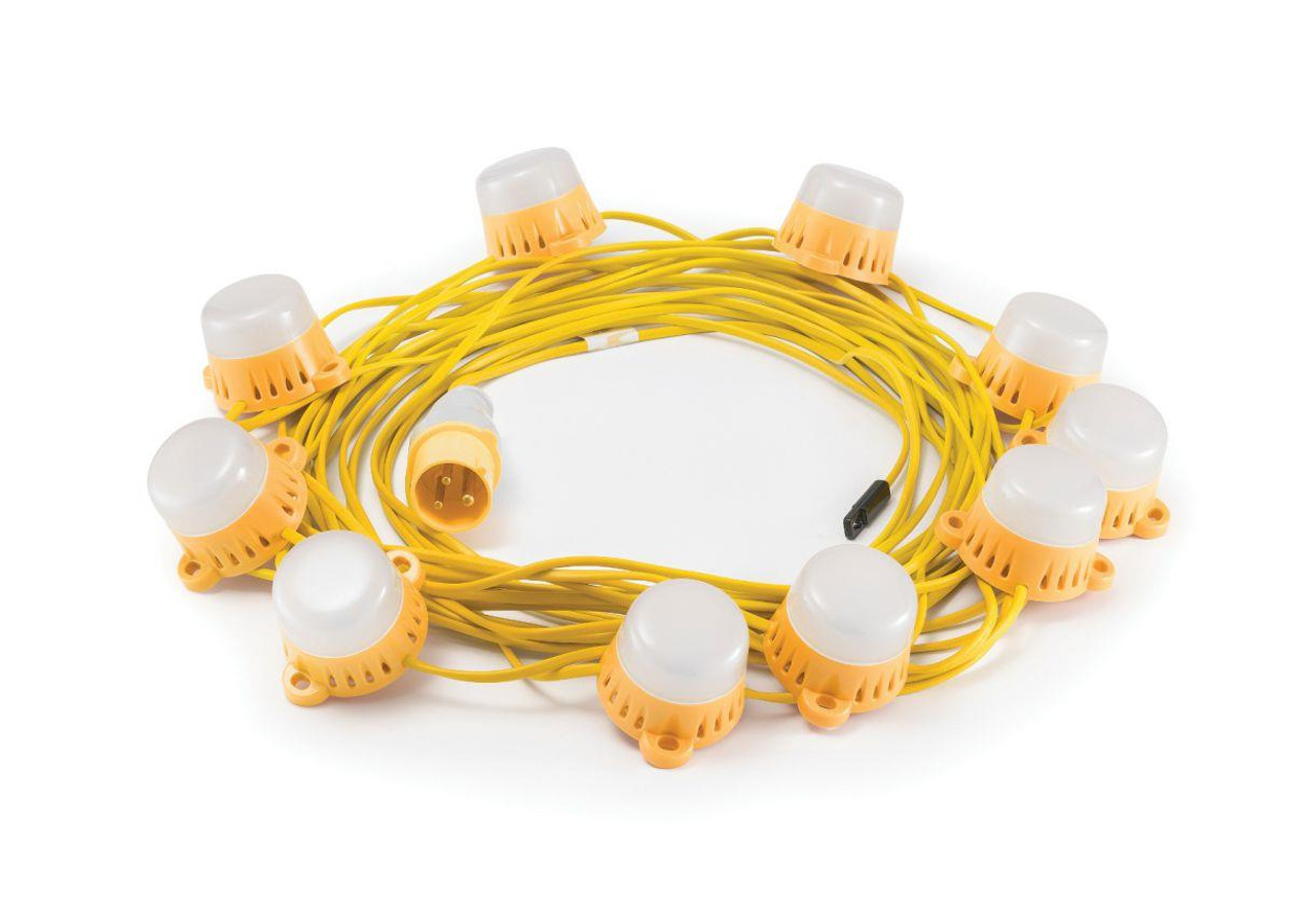 Elite 110V 22m LED Festoon Site Lighting Kit - Fully Enclosed (LEDKITENC22)
