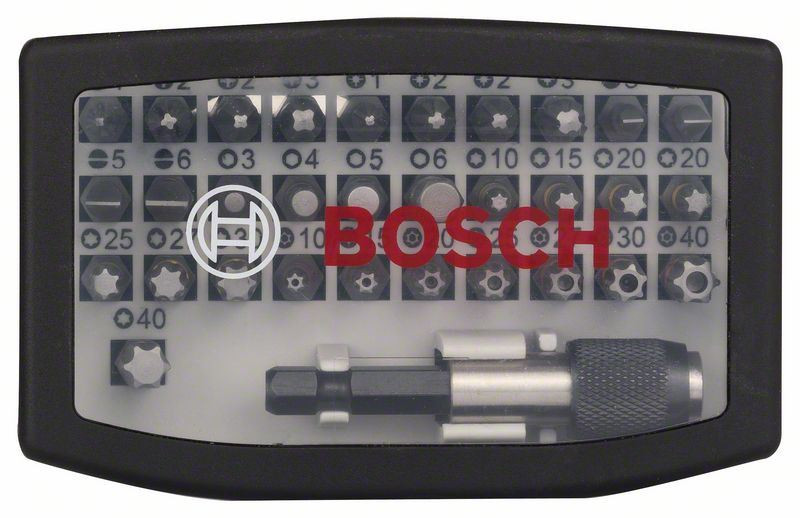Bosch 32 Piece Screwdriver Drill Bit Set Colour Coded Magnetic Holder - 2607017319
