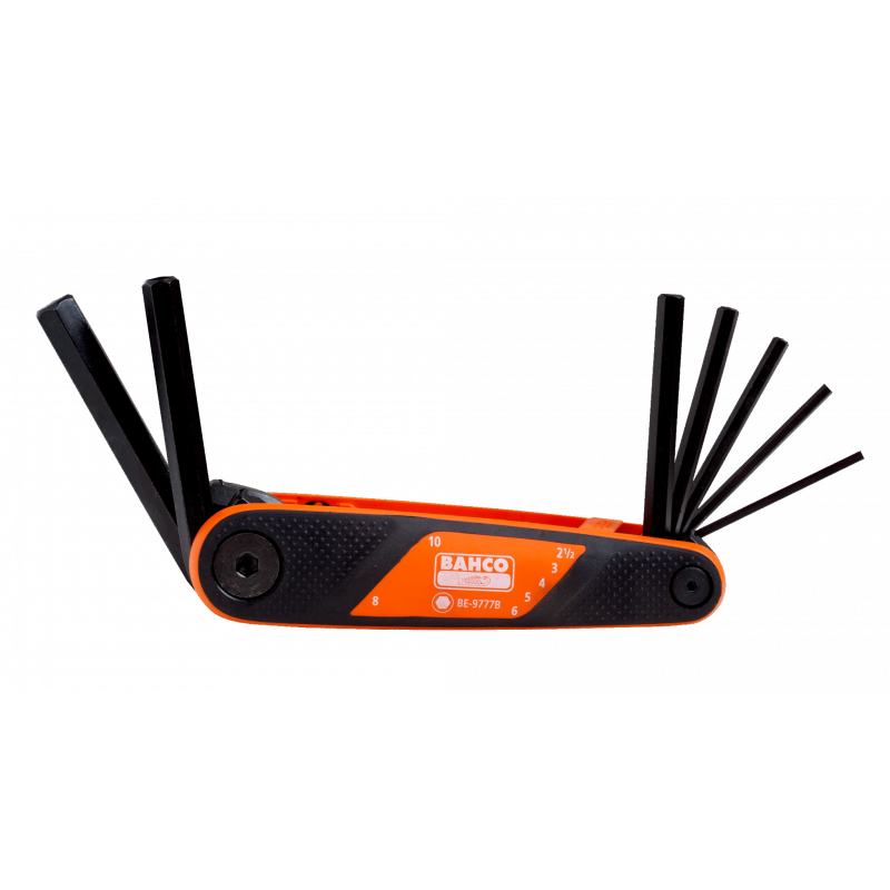 Bahco BE-9777B 7-Piece Folding Allen Hex Key Set, Hexagon 2.5-10mm