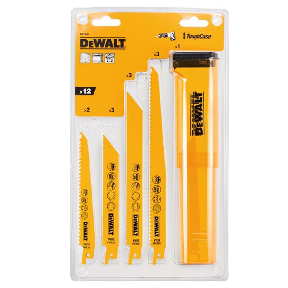 DeWalt DT2445-QZ 12 pc Reciprocating Saw Blade Tough Set in Case