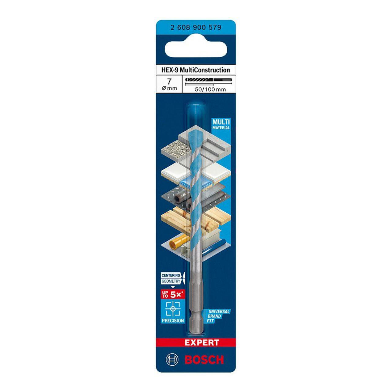 Bosch Expert MultiConstruction HEX-9 Drill Bit 7 x 50 x 100 mm 2608900579