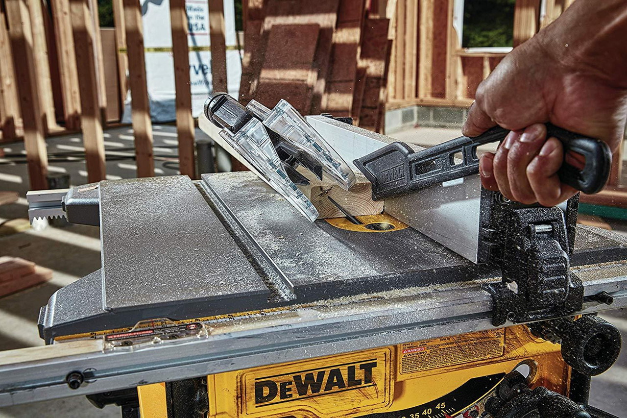 DeWalt DWE7485 Compact Table Saw 1850W 110V with DE7400 Rolling Saw Workstation
