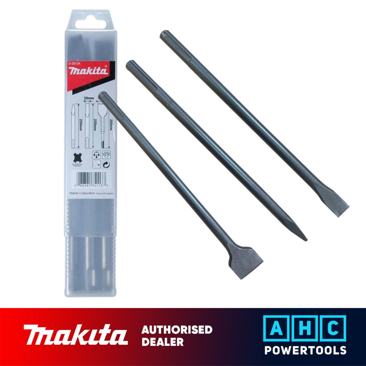 Makita Chisel Set D-30134 SDS Plus 3 Piece