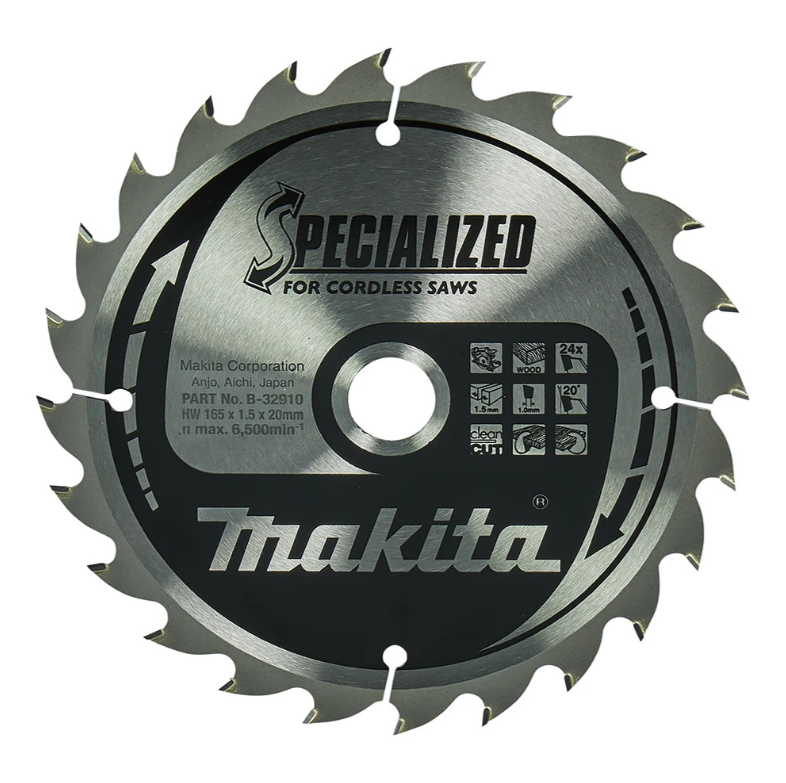 Makita Circular Saw Blade B-32910 165 x 20mm 24T