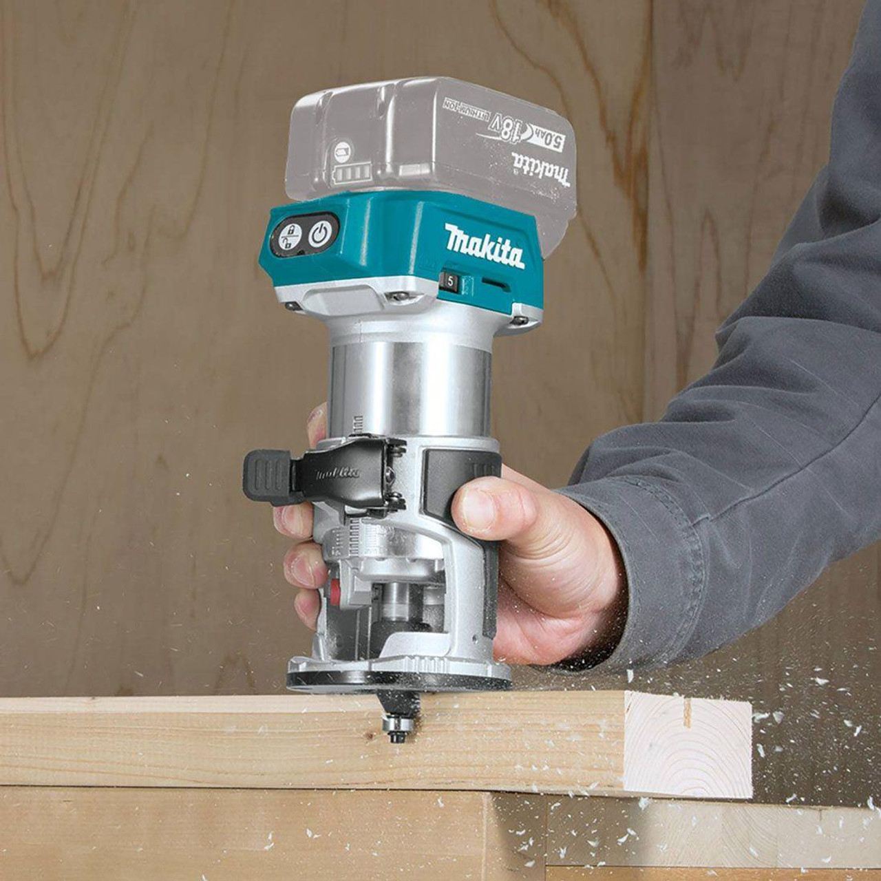 Makita DRT50ZX4 18V LXT Cordless Brushless Laminate Router Trimmer + Guide DRT50Z