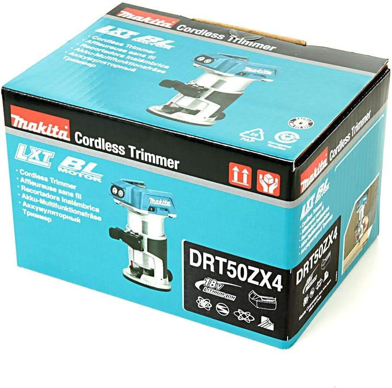 Makita DRT50ZX4 18V LXT Cordless Brushless Laminate Router Trimmer + Guide DRT50Z