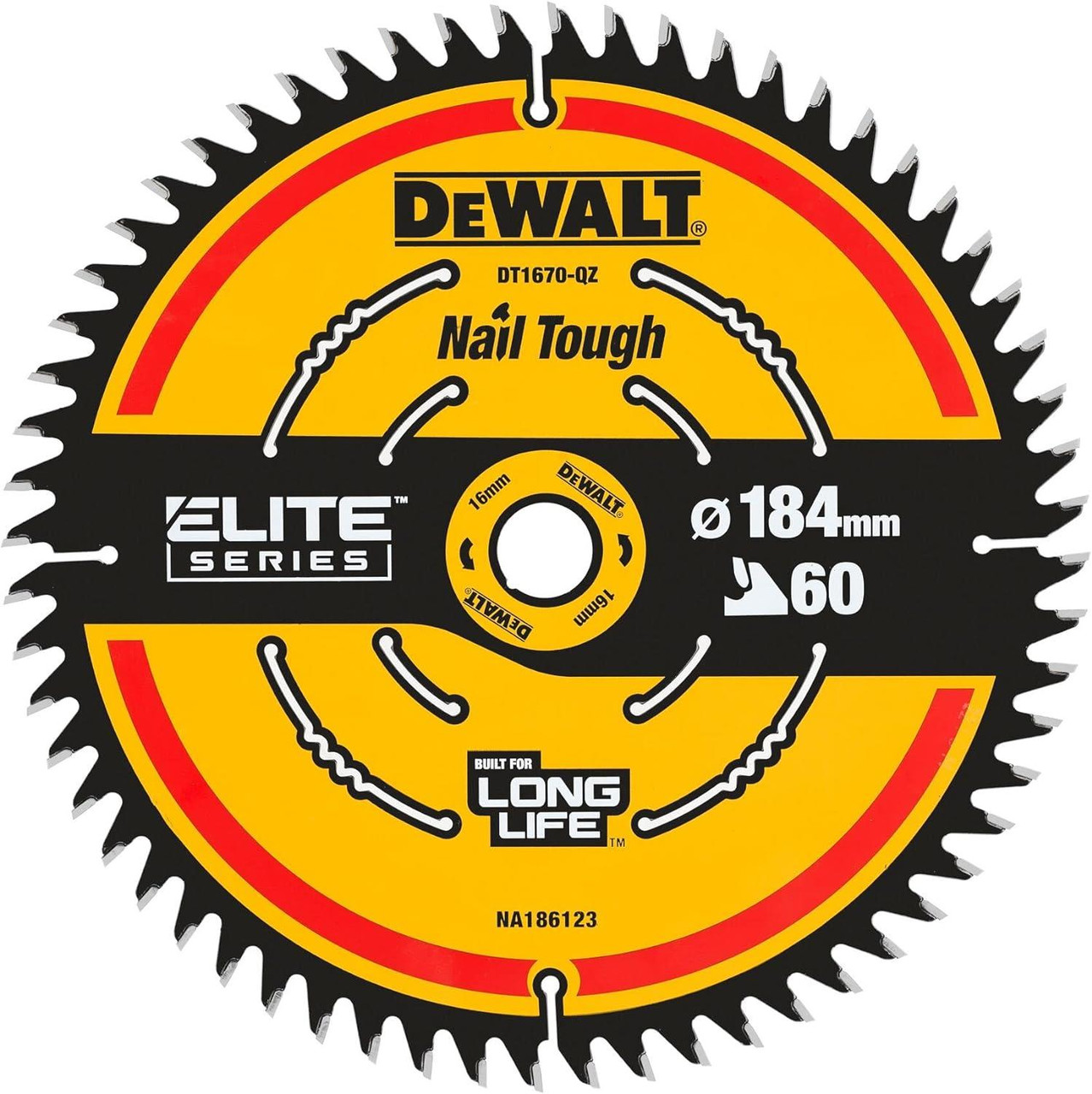 5 x DeWalt DT1670-QZ ELITE Circular Saw Blade  184mm x 16mm 60T