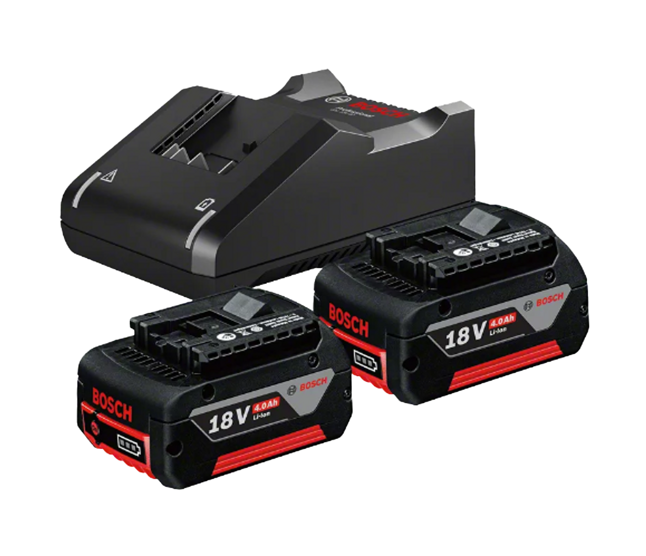 2 X Bosch GBA 18V 4.0AH battery + GAL 18V-40 fast charger Starter Set