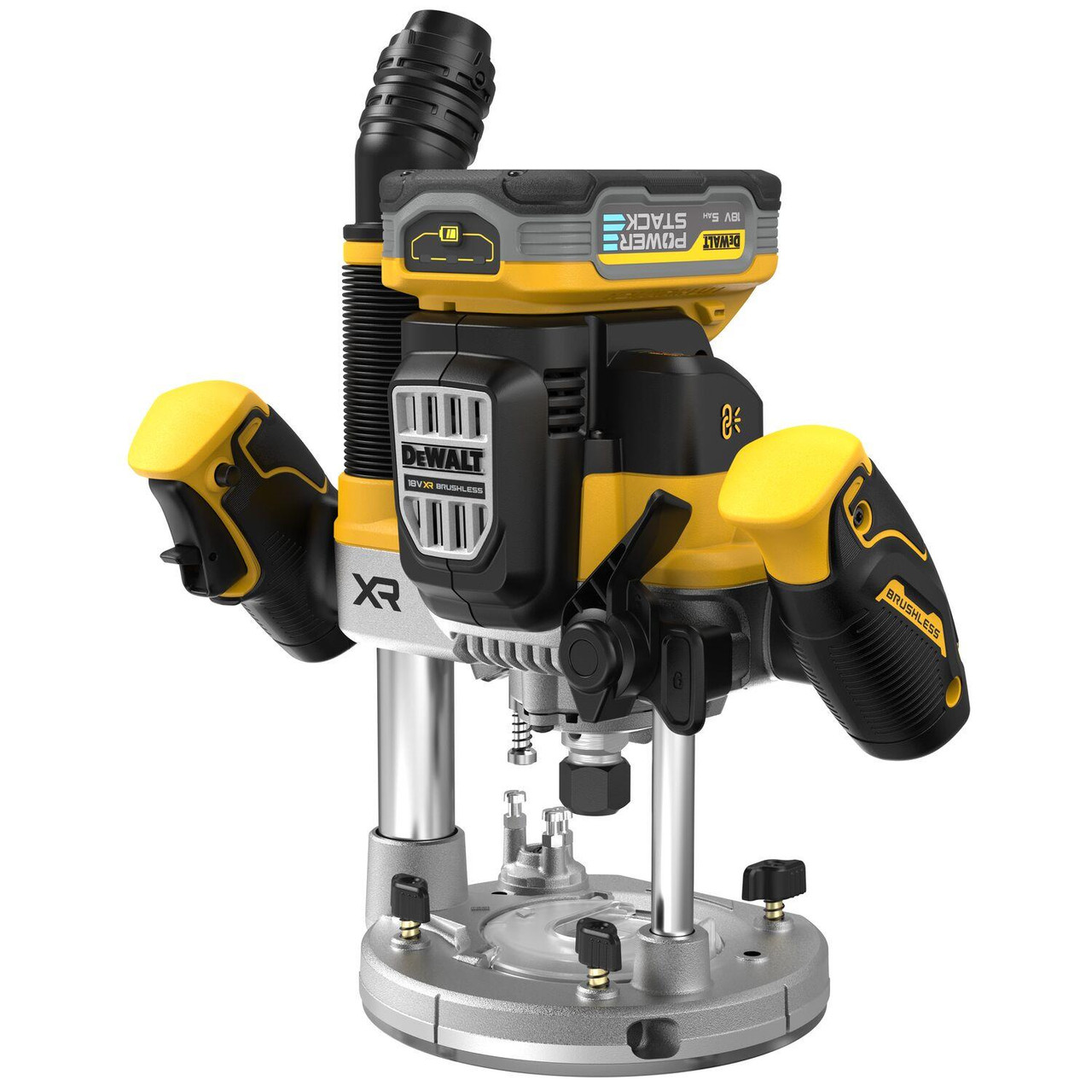 Dewalt DCW620H2-GB 18V XR Brushless 1/2" Plunge Router 2x 5.0Ah Powerstack Batteries, Charger & TSTAK Case