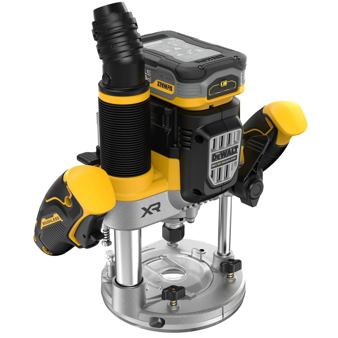 Dewalt DCW620H2-GB 18V XR Brushless 1/2" Plunge Router 2x 5.0Ah Powerstack Batteries, Charger & TSTAK Case