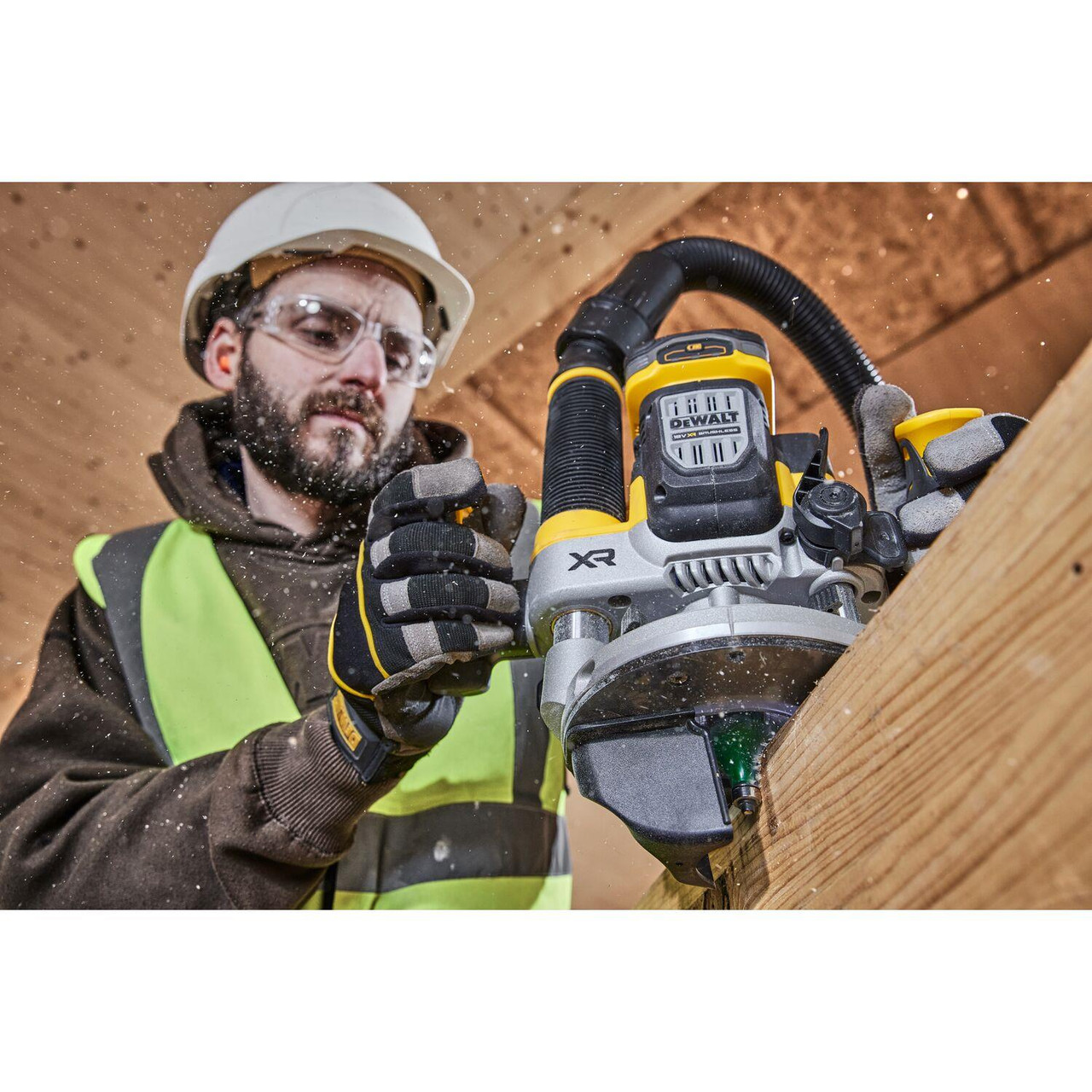 Dewalt DCW620H2-GB 18V XR Brushless 1/2" Plunge Router 2x 5.0Ah Powerstack Batteries, Charger & TSTAK Case