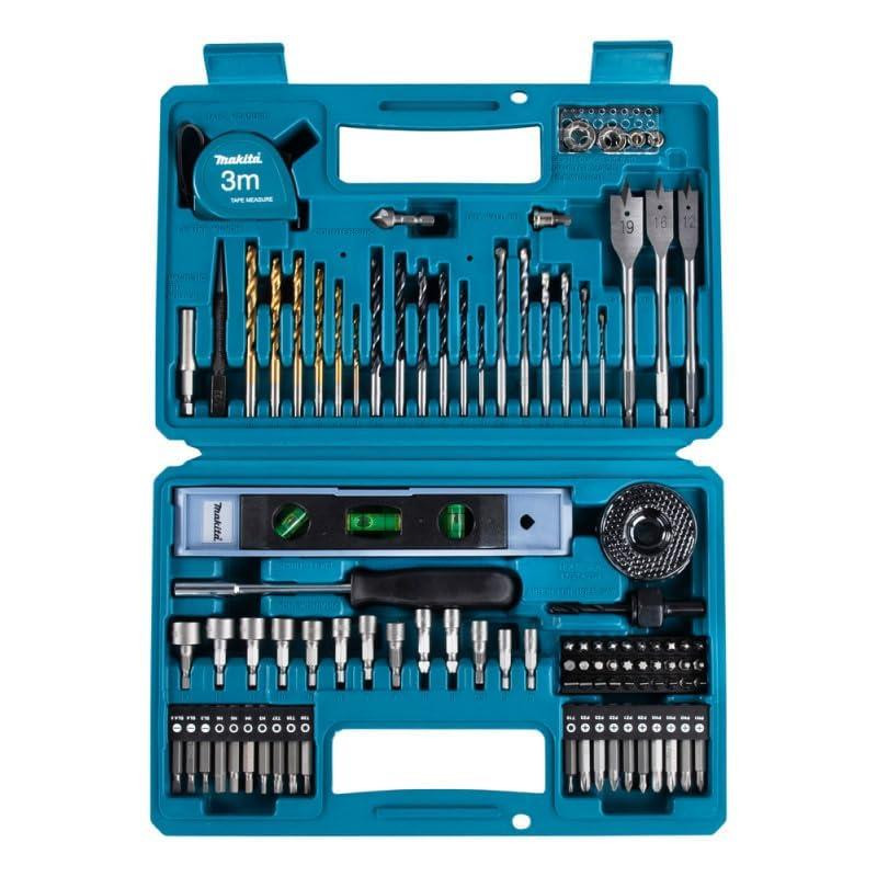 Makita 102 PCS DRILL & SCREW BIT SET WITH LEVEL & TAPE MEASURE - E-10730