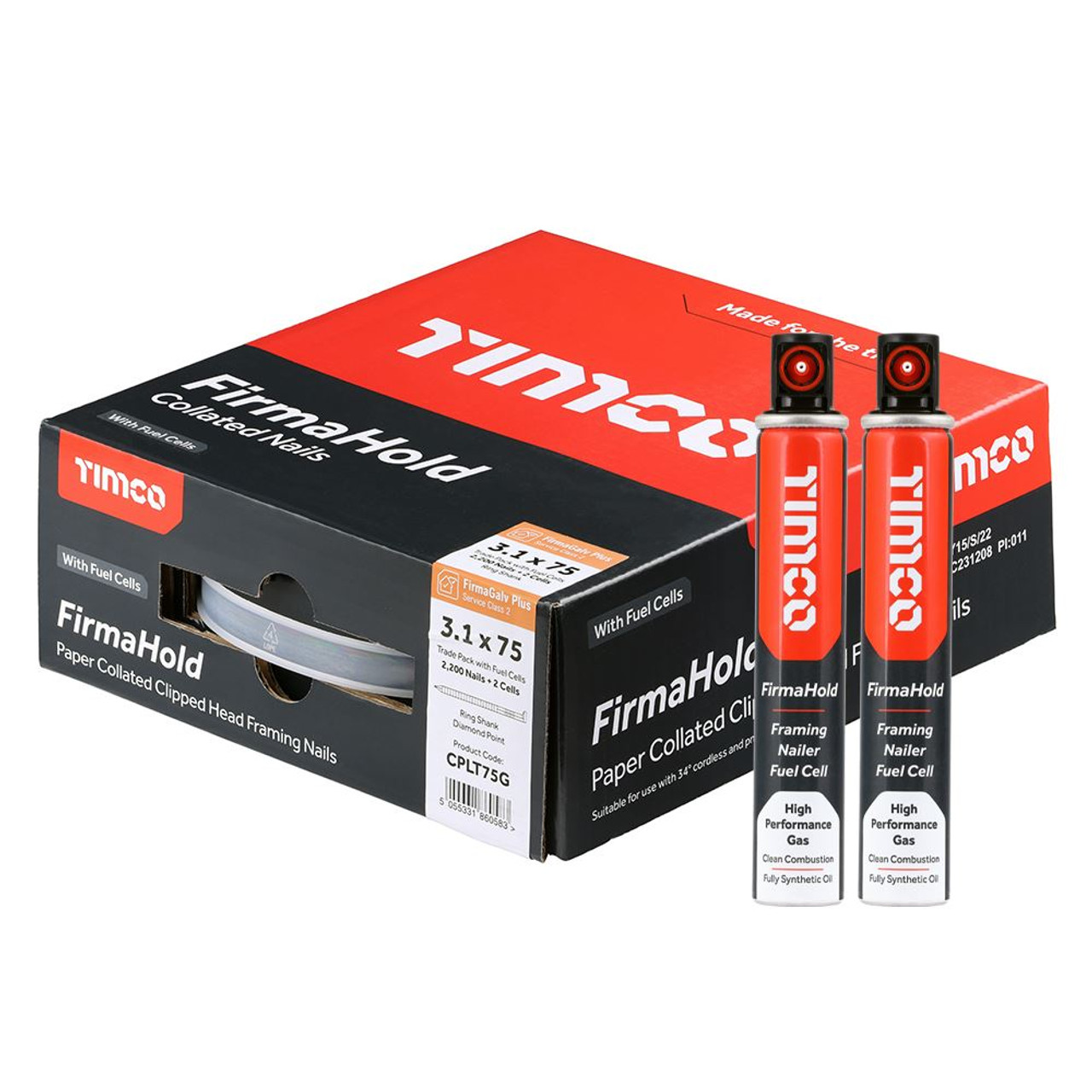 Timco FirmaHold Nail & Gas RG F/G+ 3.1 x 75/2CFC 2200 PCS Box