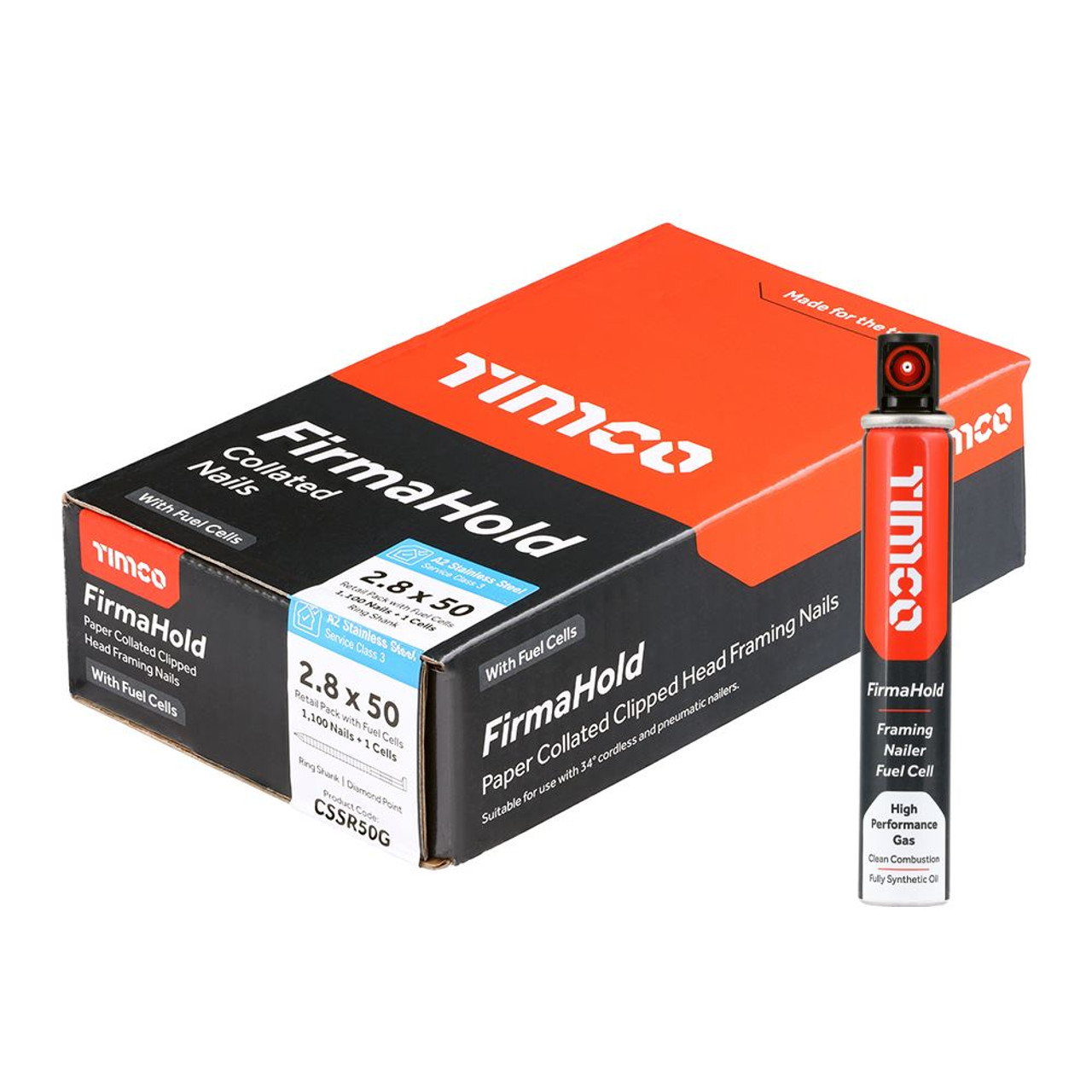 Timco FirmaHold Nail & Gas RG S/S 2.8 x 50/1CFC 1100 PCS Box