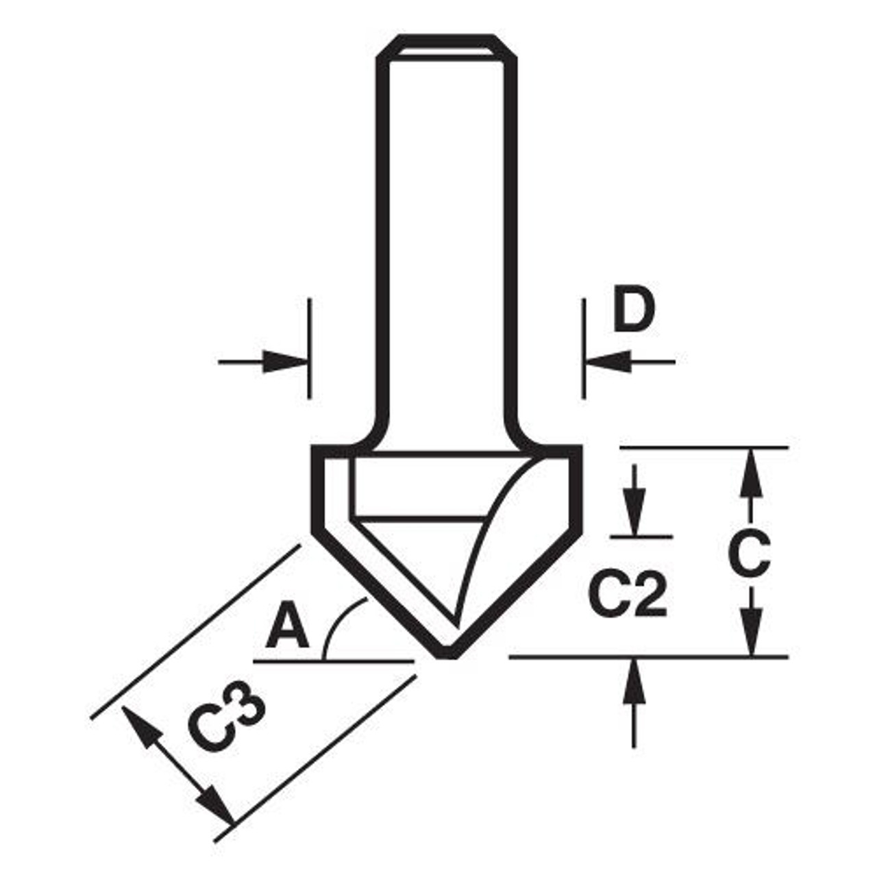 Trend Chamfer V groove cutter angle=45 degrees
