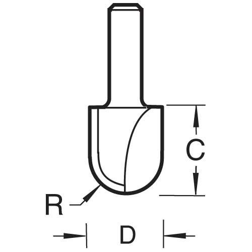 Trend Radius 9.5mm radius x 32mm cut x 80mm C056AX1/2TC