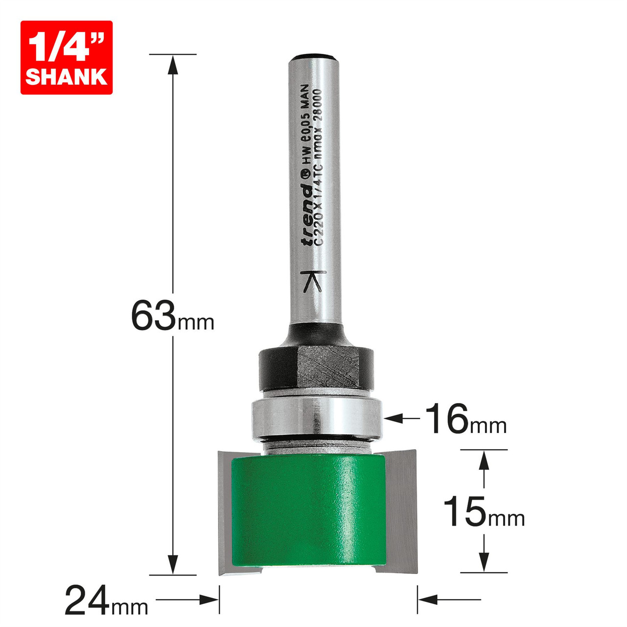 Trend Intumescent cutter 15mm x 24mm C220X1/4TC