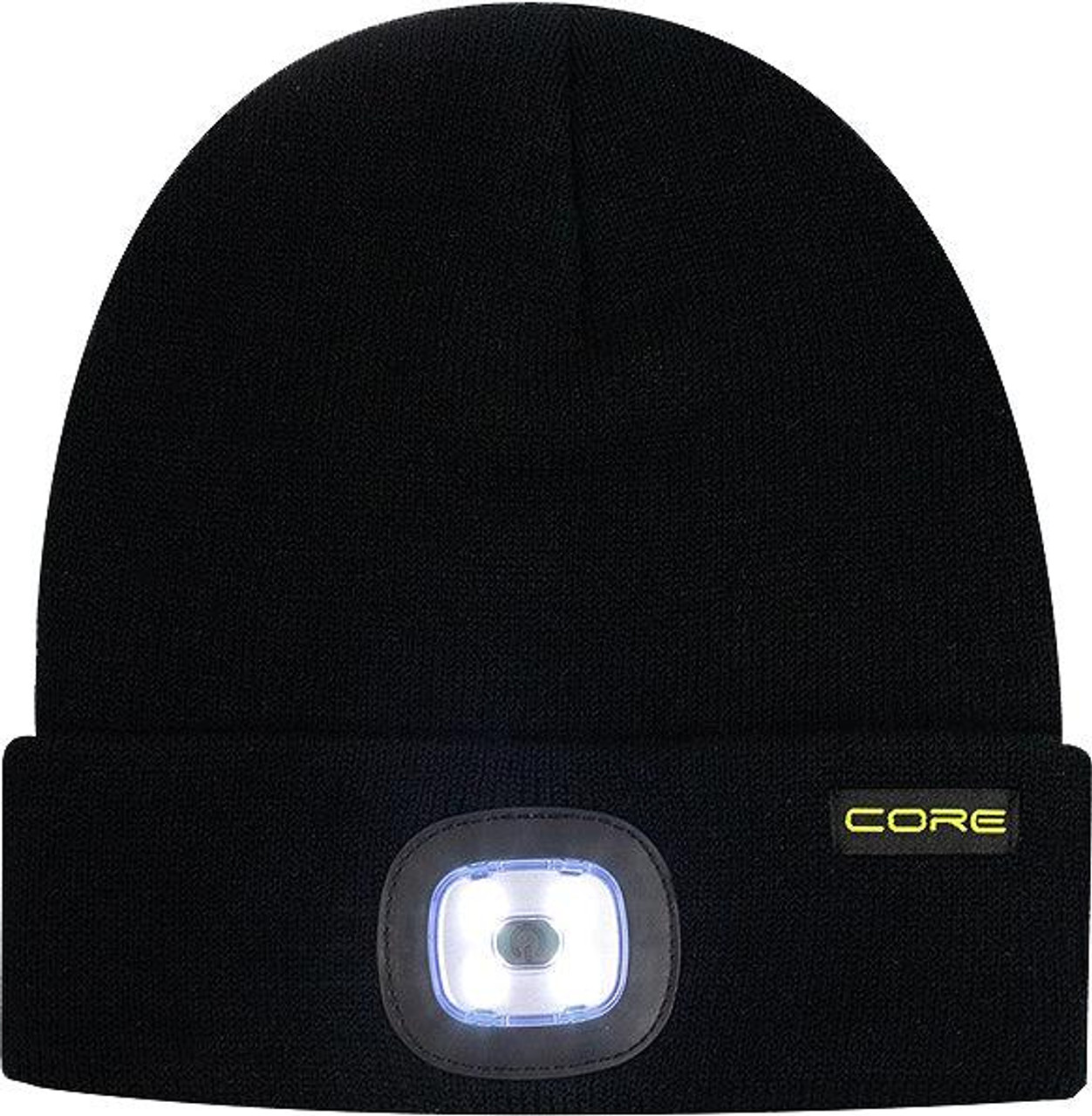CORE LIGHTING CLB50-B Rechargeable Lighted Beanie Hat -Black