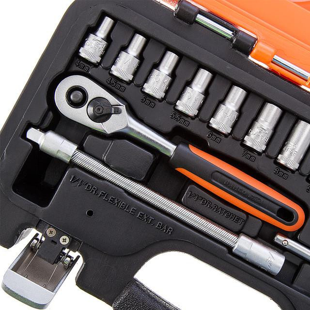 Bahco S160 1/4" Drive Socket Set Metric & AF 16pcs 