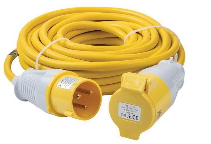 Elite 14m x 1.5mm Moulded Plug Extension Lead - 110V