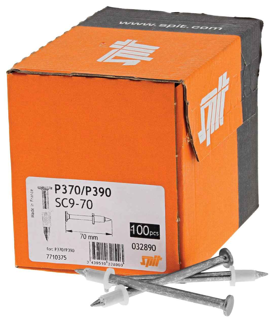 Spit PAT Drive Pins SC9 70 single for P370 powder actuated tool/steel/hard concrete (100/box)