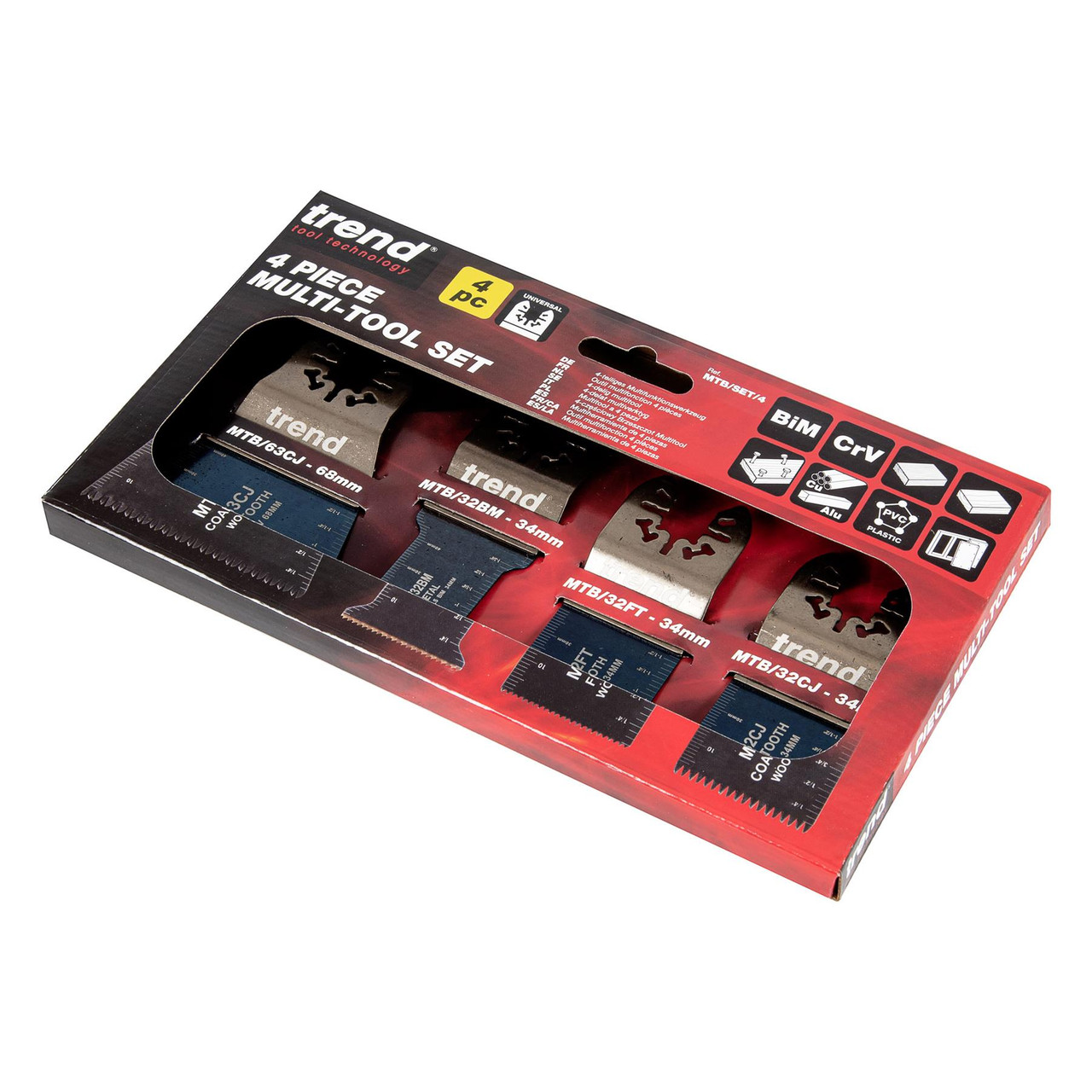 Trend 4 Piece Universal Oscillating Multi Tool Blade Set MTB/SET/4