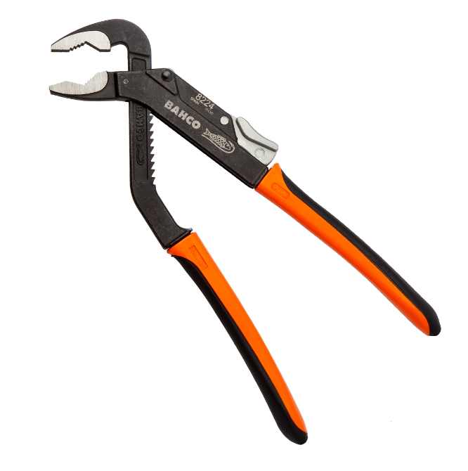 Bahco ERGO 2 Piece Plumber's Set 9072P Adjustable Wrench & 8224 Multi Grips - 9873